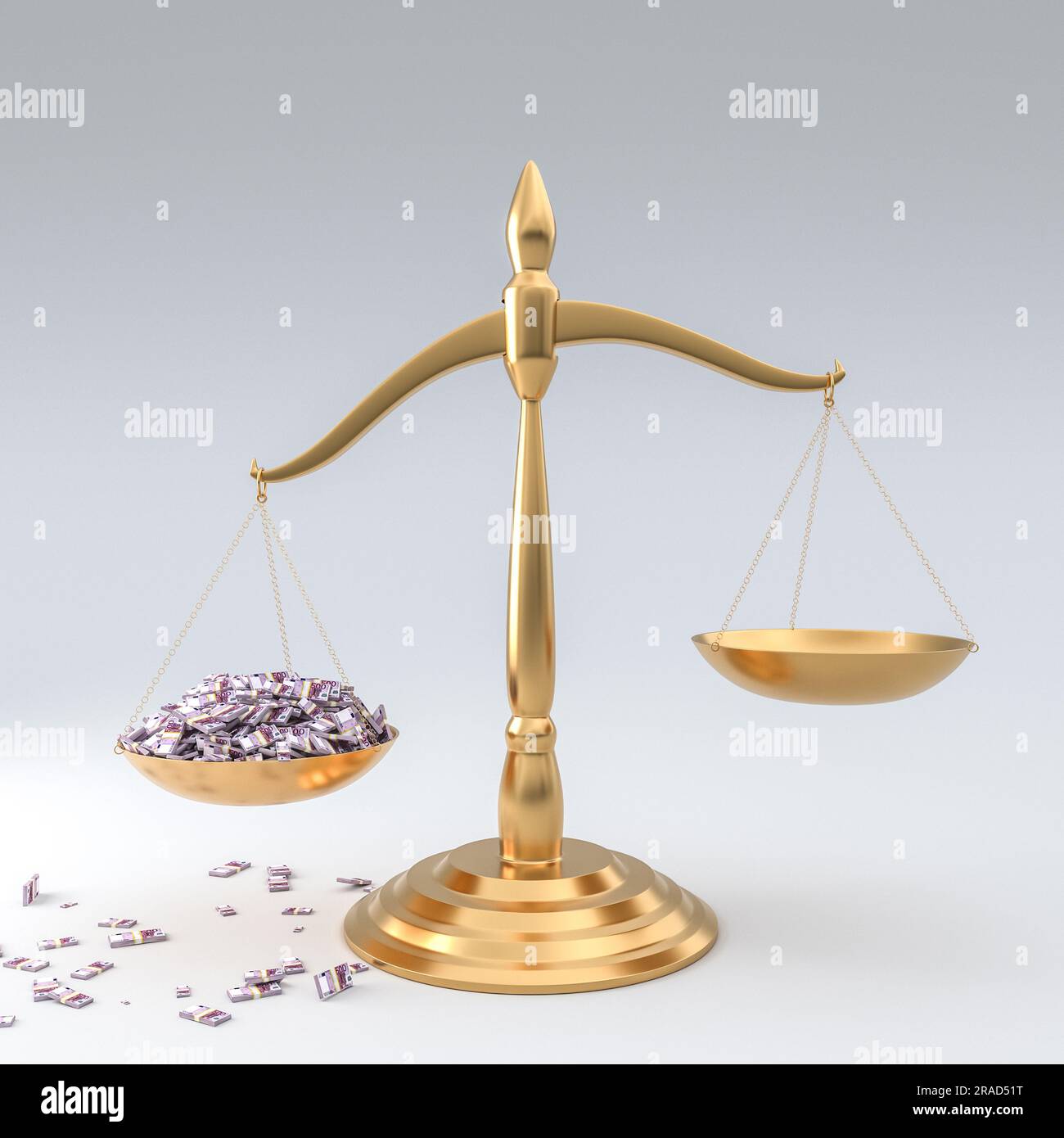 balance de justice avec euro. 3d rendu Banque D'Images