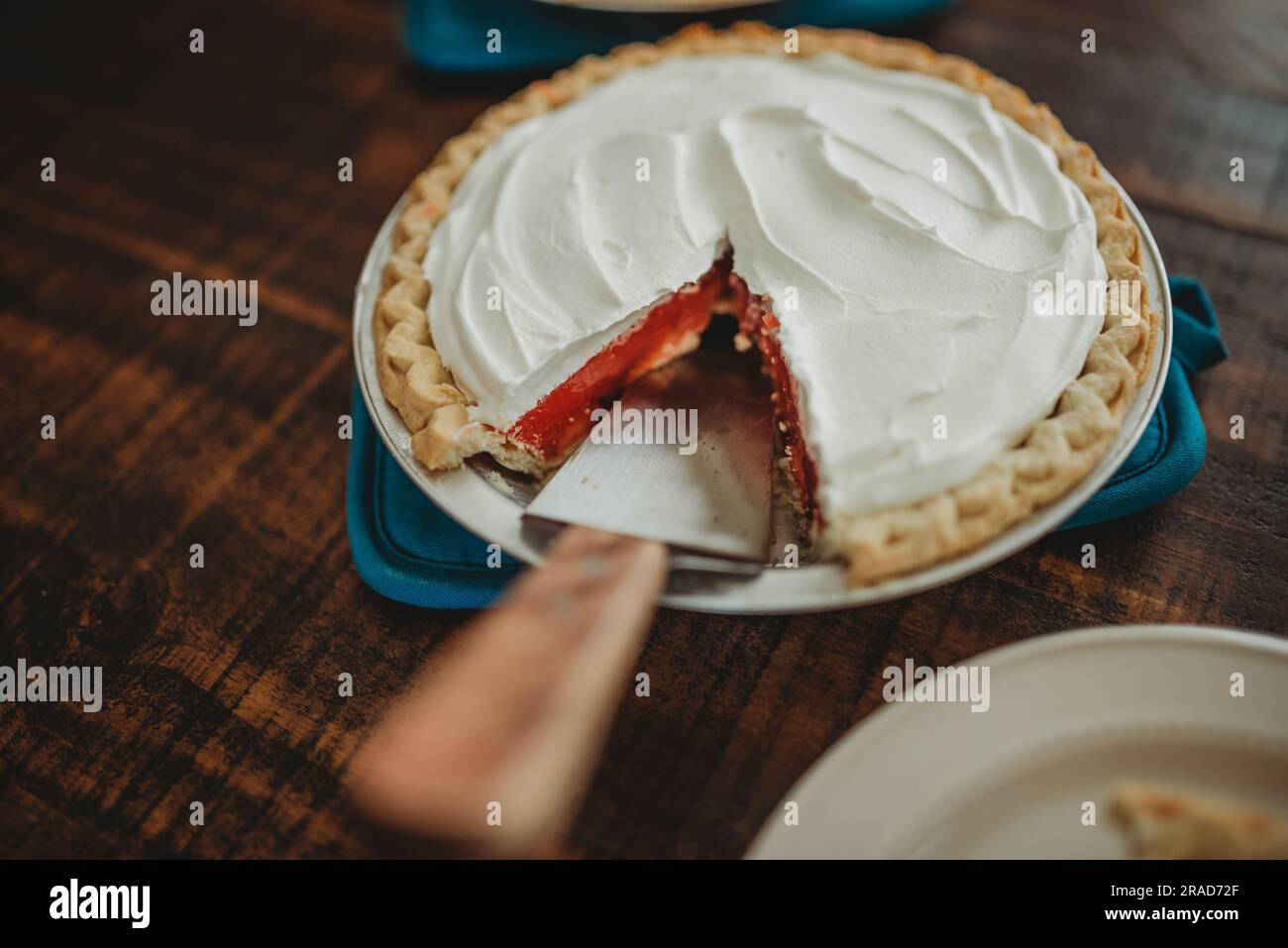 Intérieur d'une tarte aux fraises Banque D'Images