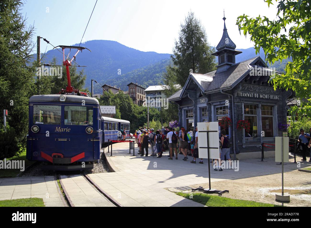 Le chemin de fer du Mont Blanc, Saint-Gervais-les-bains, France Banque D'Images