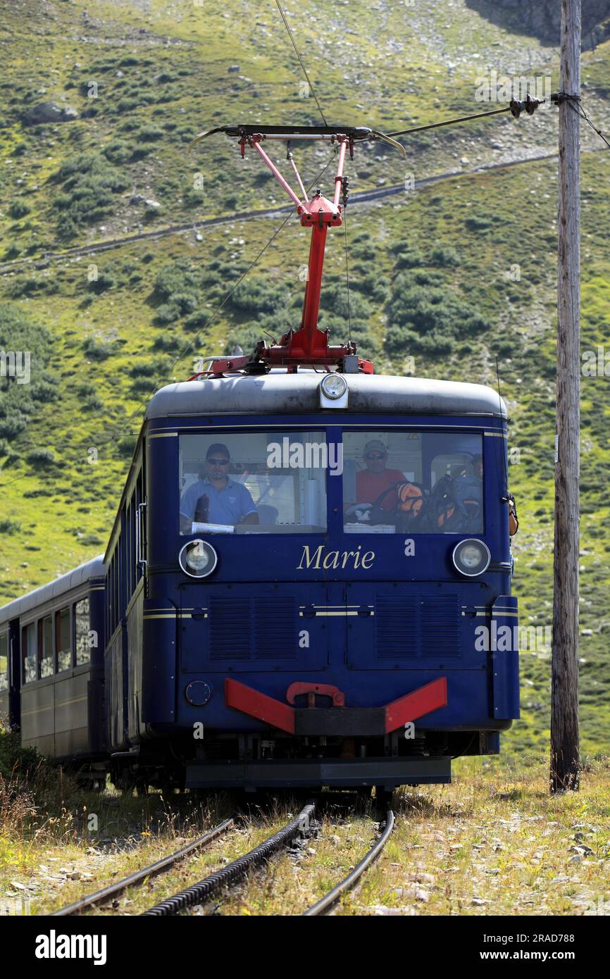 Le chemin de fer du Mont Blanc, Saint-Gervais-les-bains, France Banque D'Images
