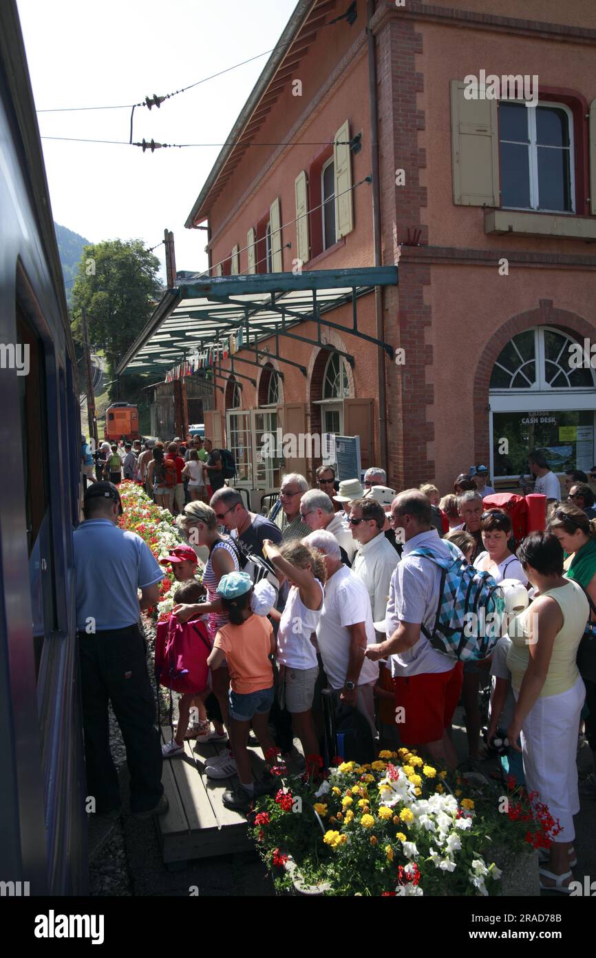 Le chemin de fer du Mont Blanc, Saint-Gervais-les-bains, France Banque D'Images