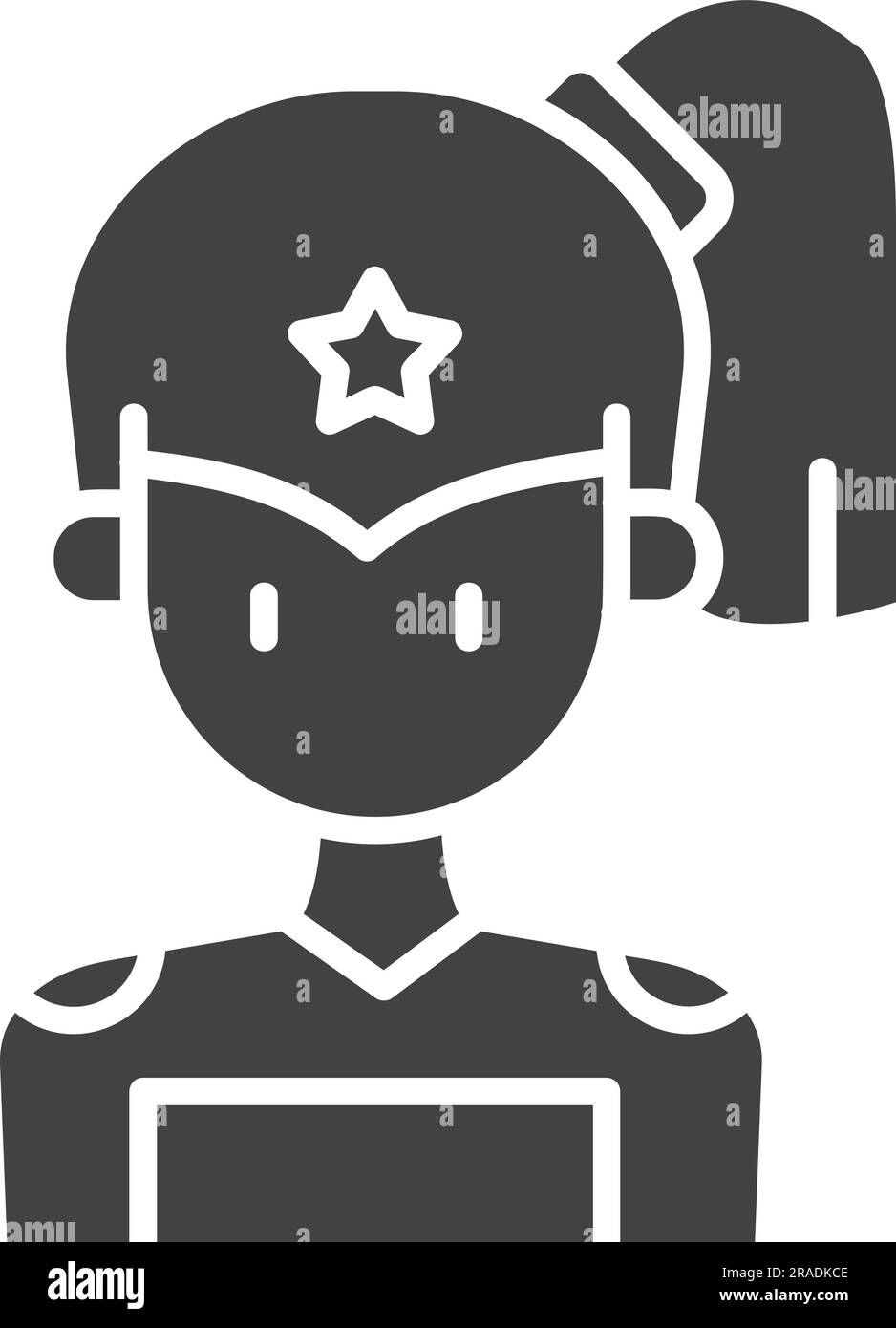 Image d'icône de super-héros féminin. Illustration de Vecteur