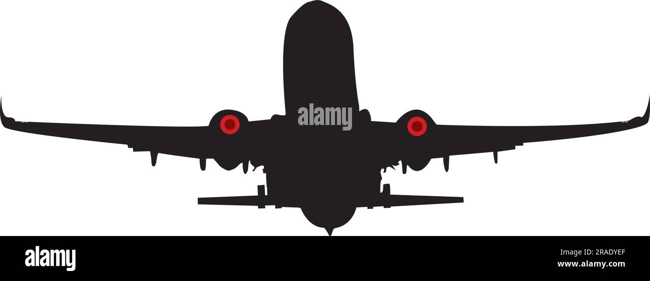 Avion décollant Silhouette. Art vectoriel Illustration de Vecteur