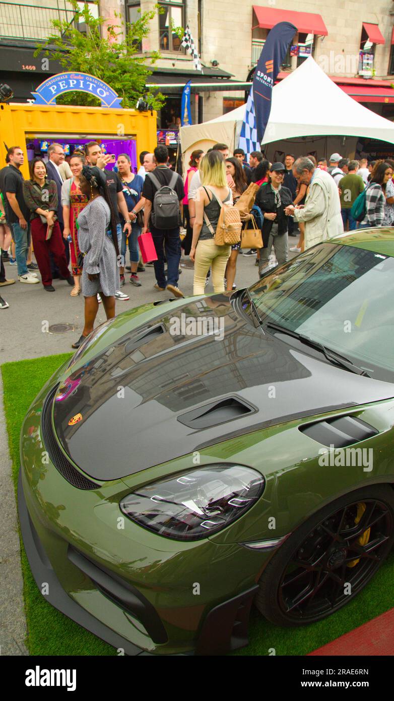 Canada, Québec, Montréal, Grand Prix, rue Crescent, foule, gens, Banque D'Images