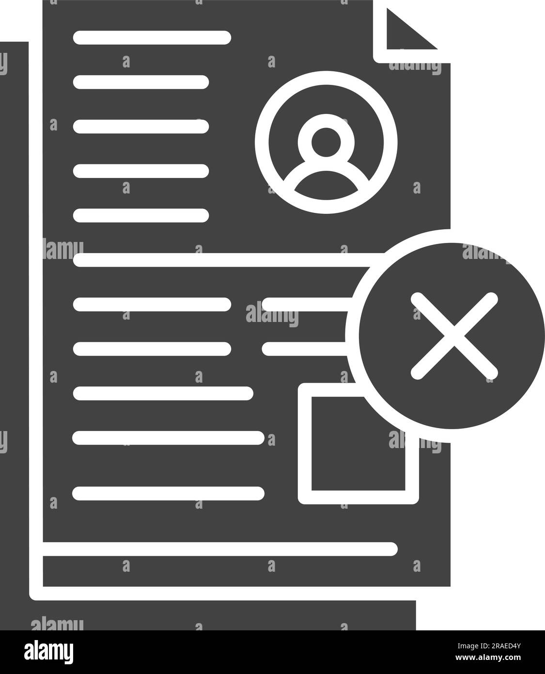 Icône document rejeté. Illustration de Vecteur