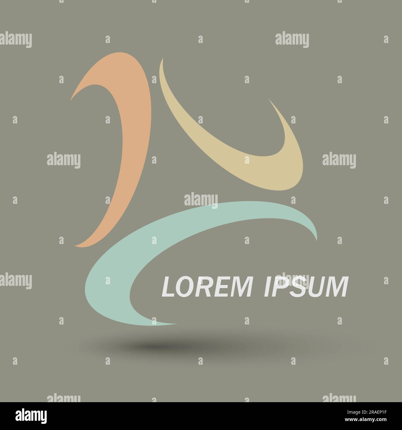 Élément de design abstrait triple logo. Icône vectorielle colorée. Illustration de Vecteur