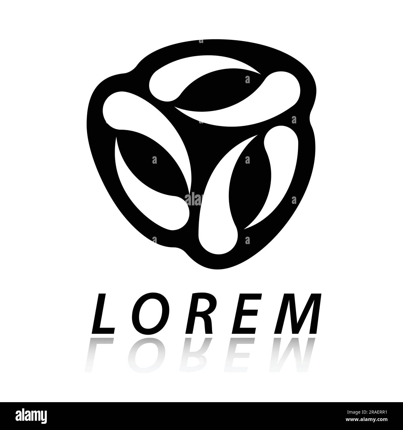 Modèle de conception de logo noir et blanc avec lettrage monogramme OOO. Icône Vector. Illustration de Vecteur