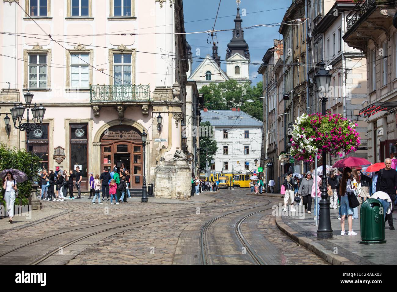 Lviv, Ukraine - 29 juin 2023: Place du marché à Lviv, Ukraine Banque D'Images