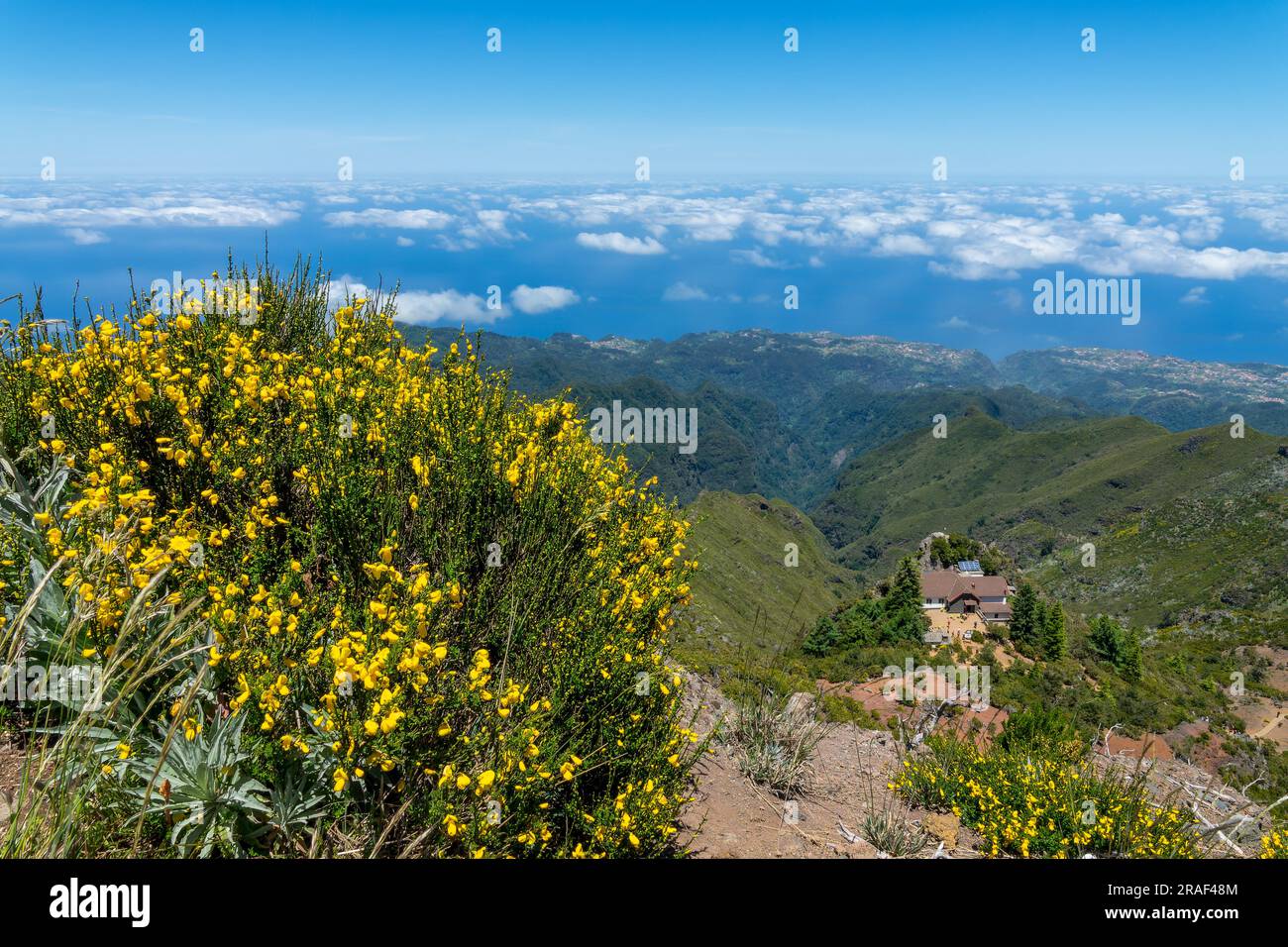 Paysage pittoresque sur la montagne Pico Ruivo à Madère, Portugal Banque D'Images