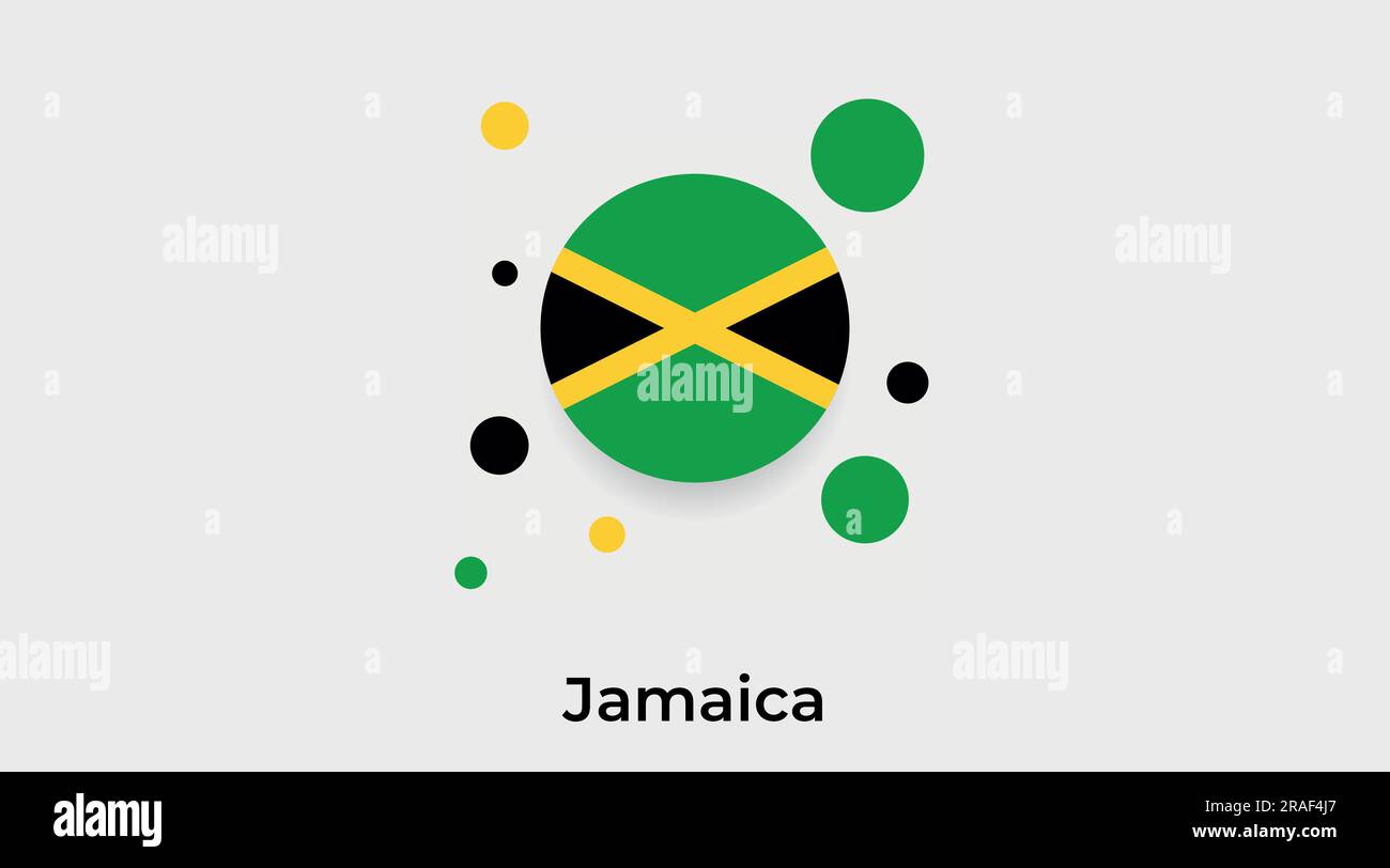 Drapeau jamaïcain bulle cercle forme ronde icône vecteur coloré illustration Illustration de Vecteur