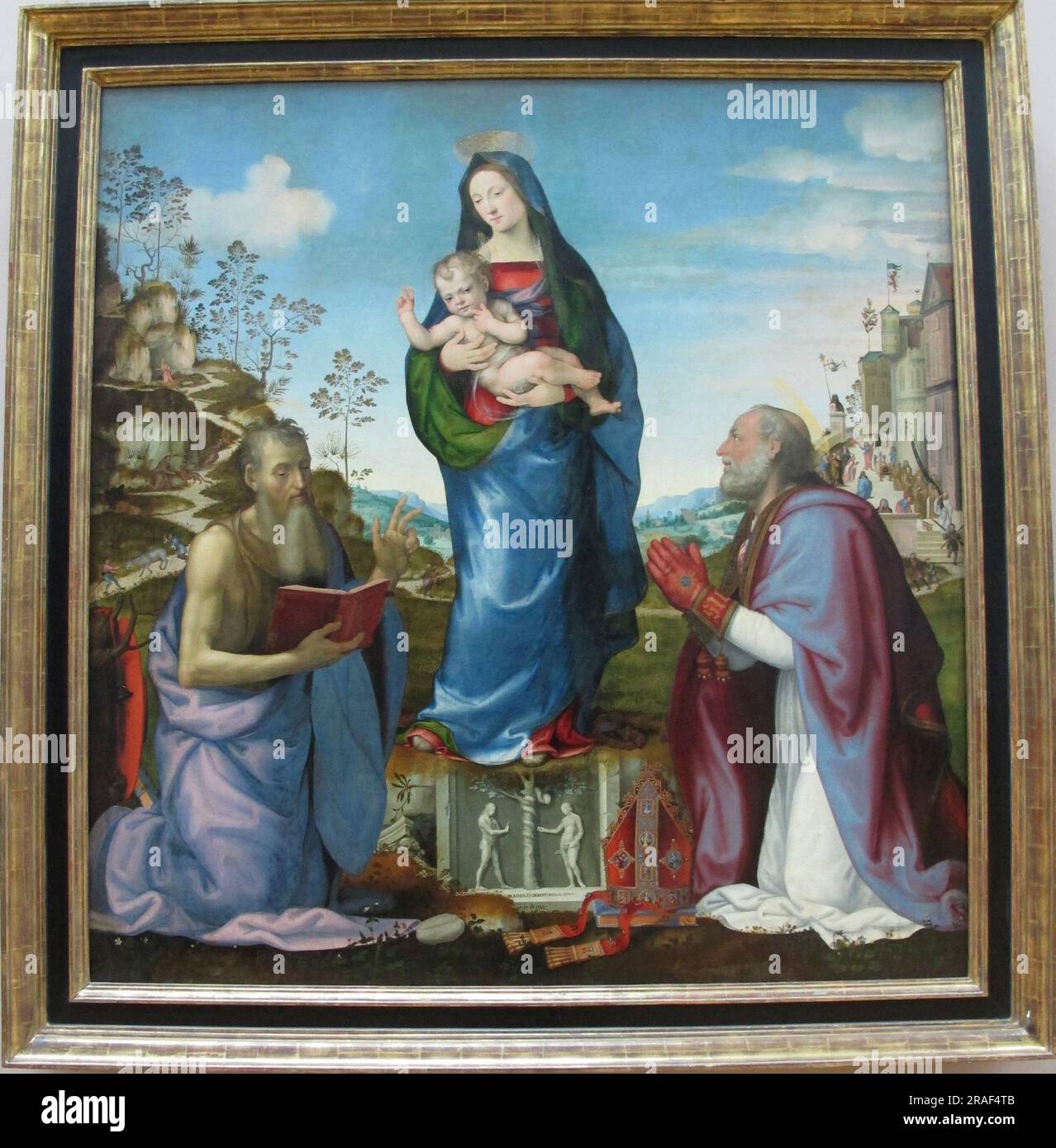 Mariotto Albertinelli E Franciabigio, Madonna Col Bambino Tra I Santi Girolamo E Zanobi 1506 par Mariotto Albertinelli Banque D'Images