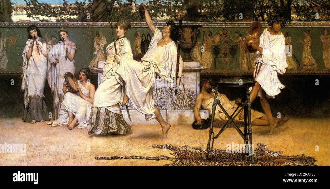 Bacchanale 1871 par Sir Lawrence Alma-Tadema Banque D'Images