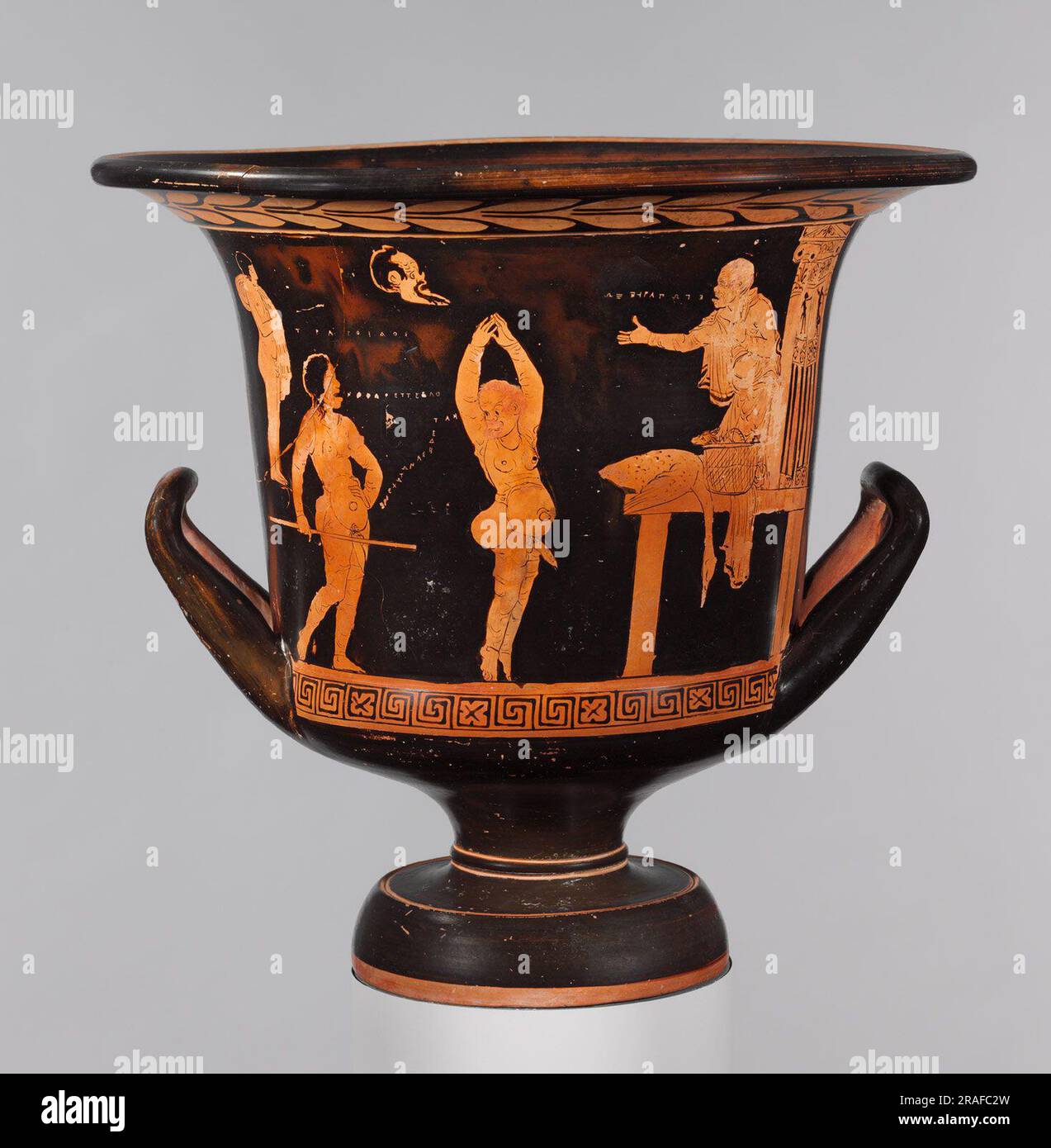 Terracotta Calyx Kratter (bol à mélanger) 390 BC par la poterie grecque ancienne Banque D'Images