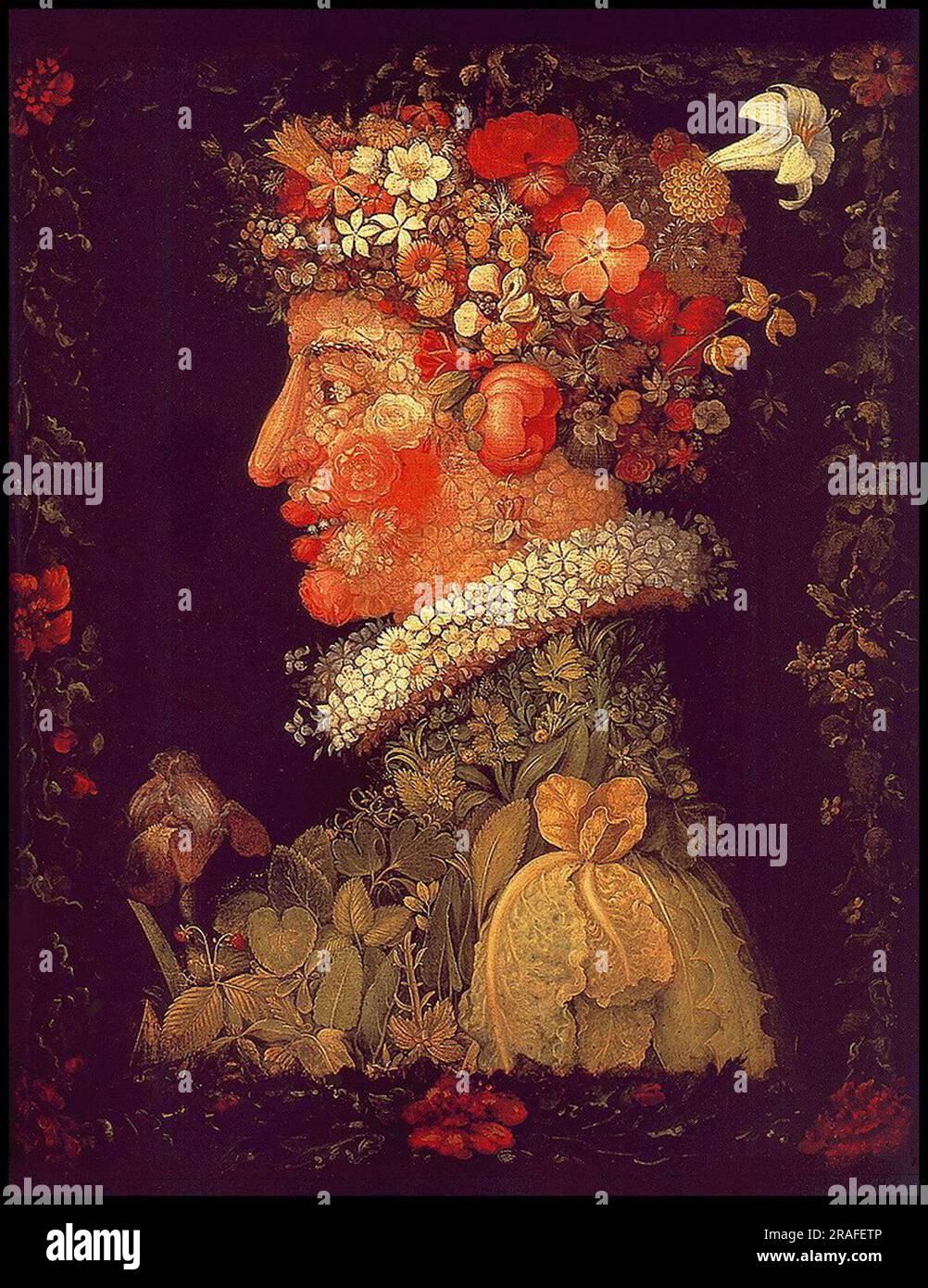 Borsa Riutilizzabile LOQI Museum Spring Bag Di Arcimboldo - 50x42 Cm, 20 Litri, Resistente All'acqua, Pieghevole Con Tasca, Capacità 20 Kg - Certificata Oeko-Tex