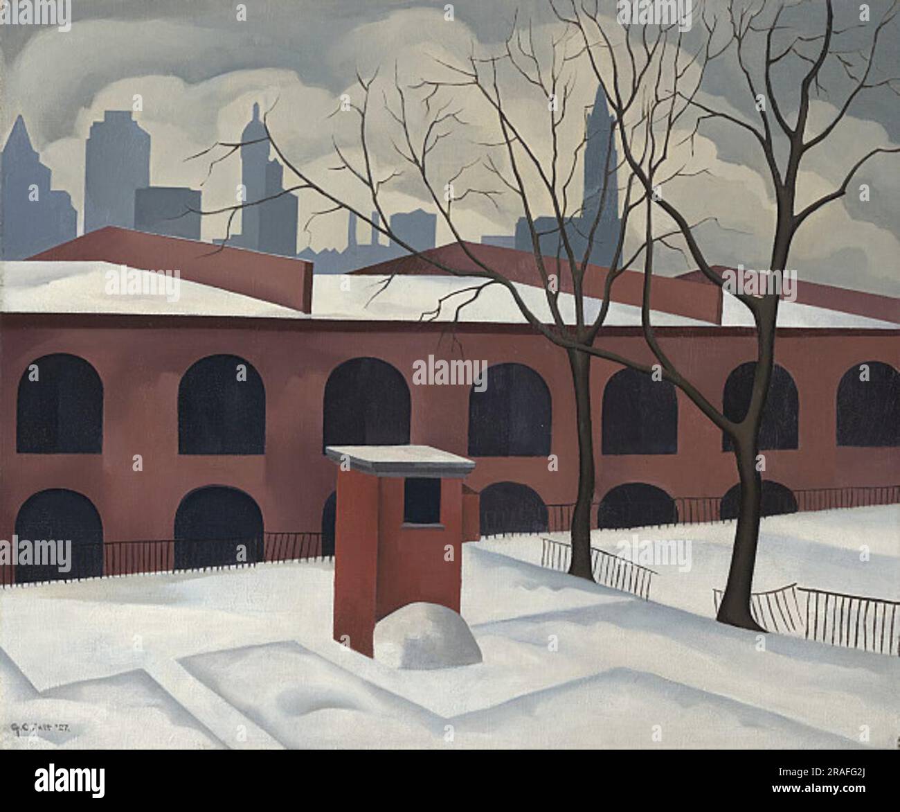 Vue de Brooklyn 1927 par George Ault Banque D'Images