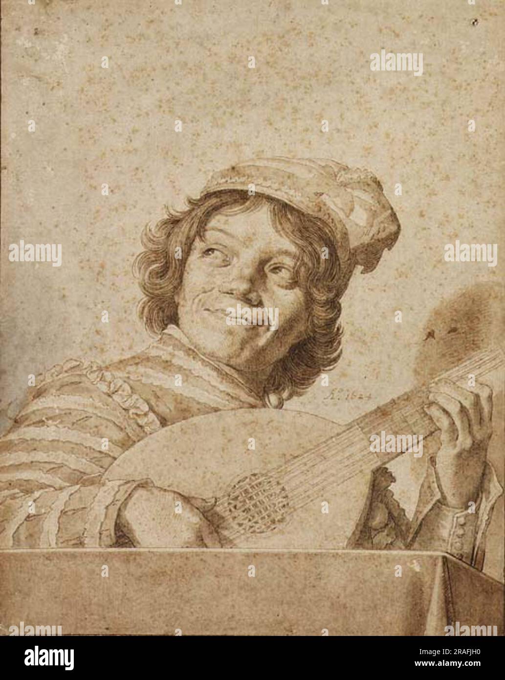 Le joueur de luth, après Frans Hals 1624 par David Bailly Banque D'Images