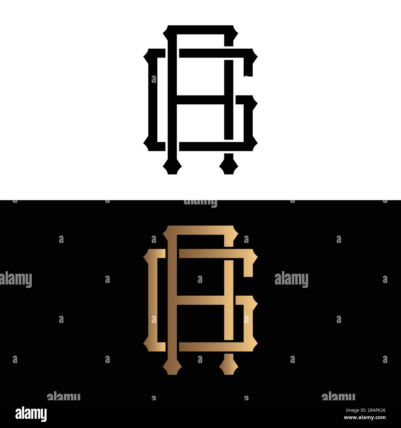 Luxury AG ou GA initial monogramme texte lettre logo Design Illustration de Vecteur