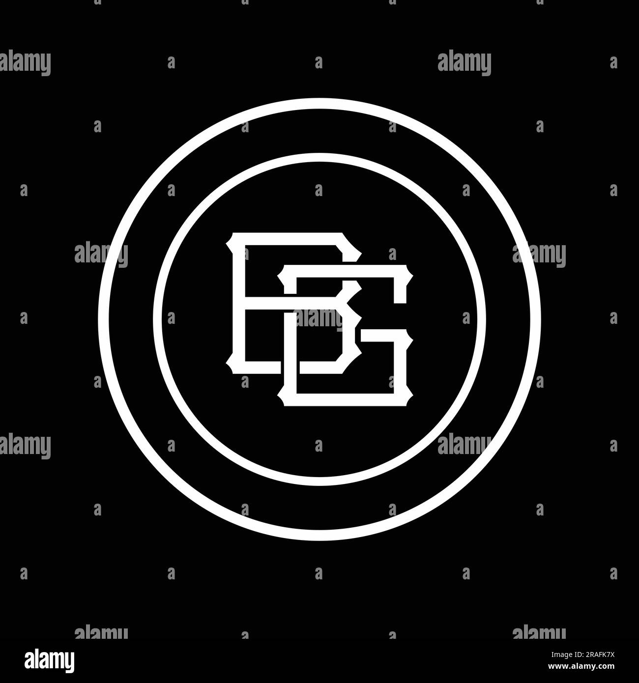 Design de logo de lettre de texte initiale de monogramme de luxe BG ou GB Illustration de Vecteur