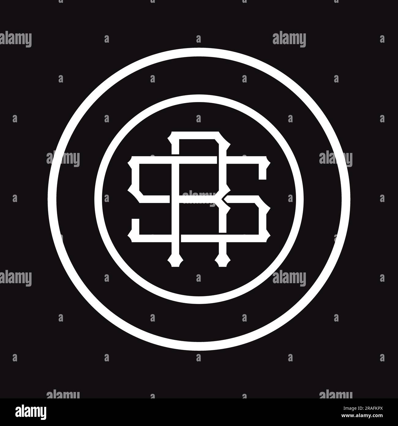 Modern streetwear SR ou RS initial Monogram Text Letter logo Design Illustration de Vecteur