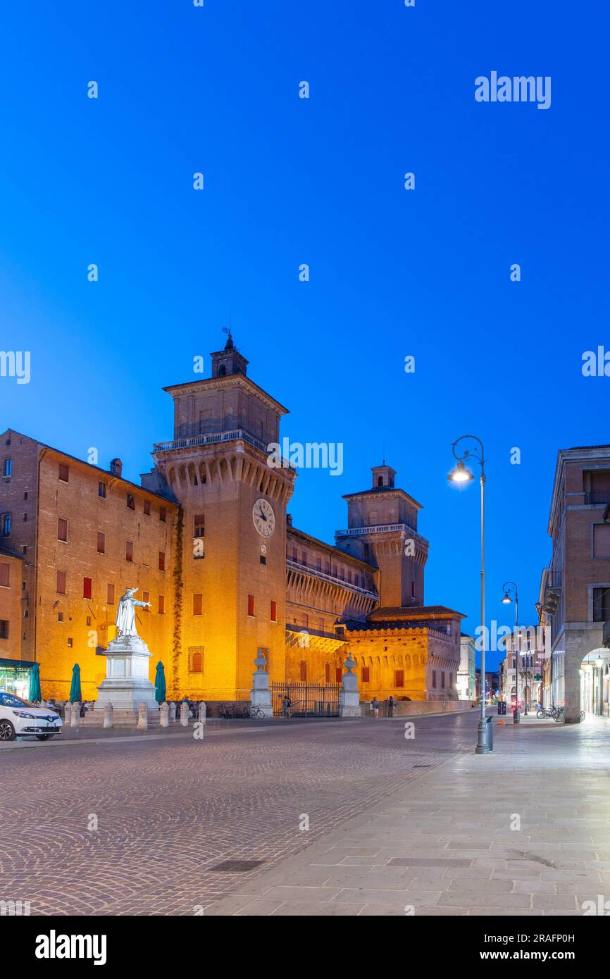 Château d'Etense, Ferarra, Émilie-Romagne, Italie Banque D'Images