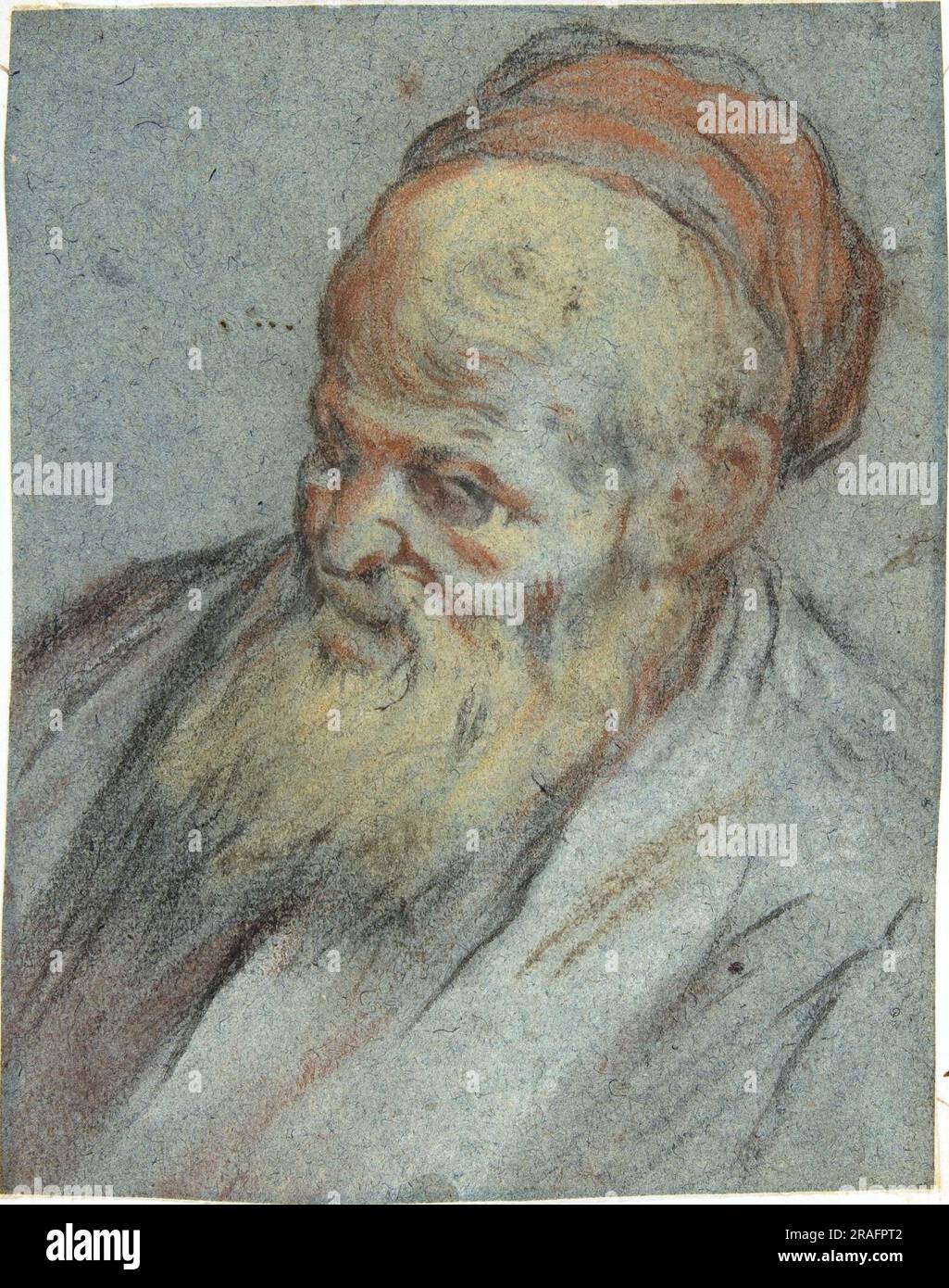 Etude de la longueur du buste d'un homme barbu avec Cap en vue de trois-quarts Banque D'Images