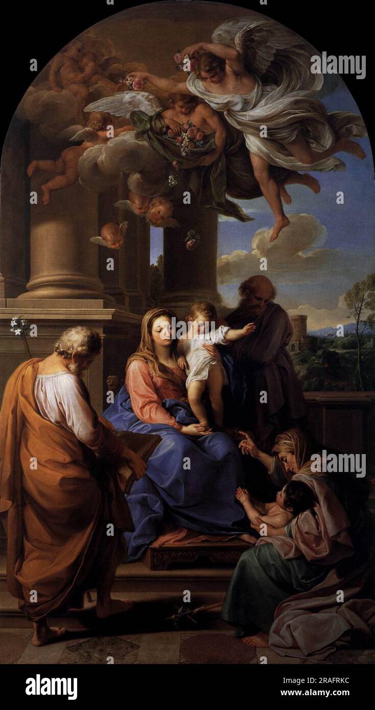 Vierge et enfant avec les Saints Banque D'Images