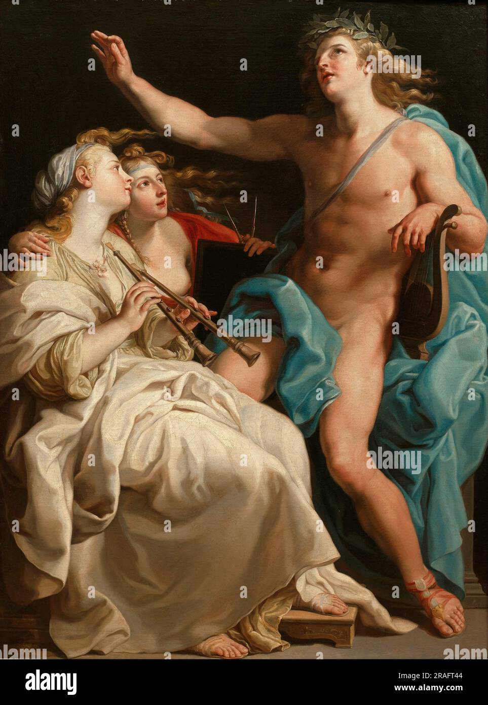 Apollo et deux Muses 1741 par Pompeo Batoni Banque D'Images