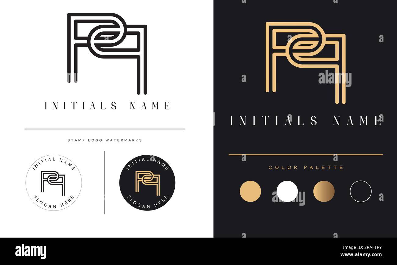 Design de logo de lettre de texte initiale de monogramme PP de luxe Illustration de Vecteur