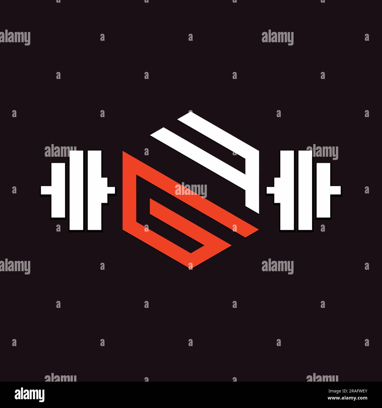 Gym Fitness GF ou FG initial Monogram Text Letter Design logo Illustration de Vecteur