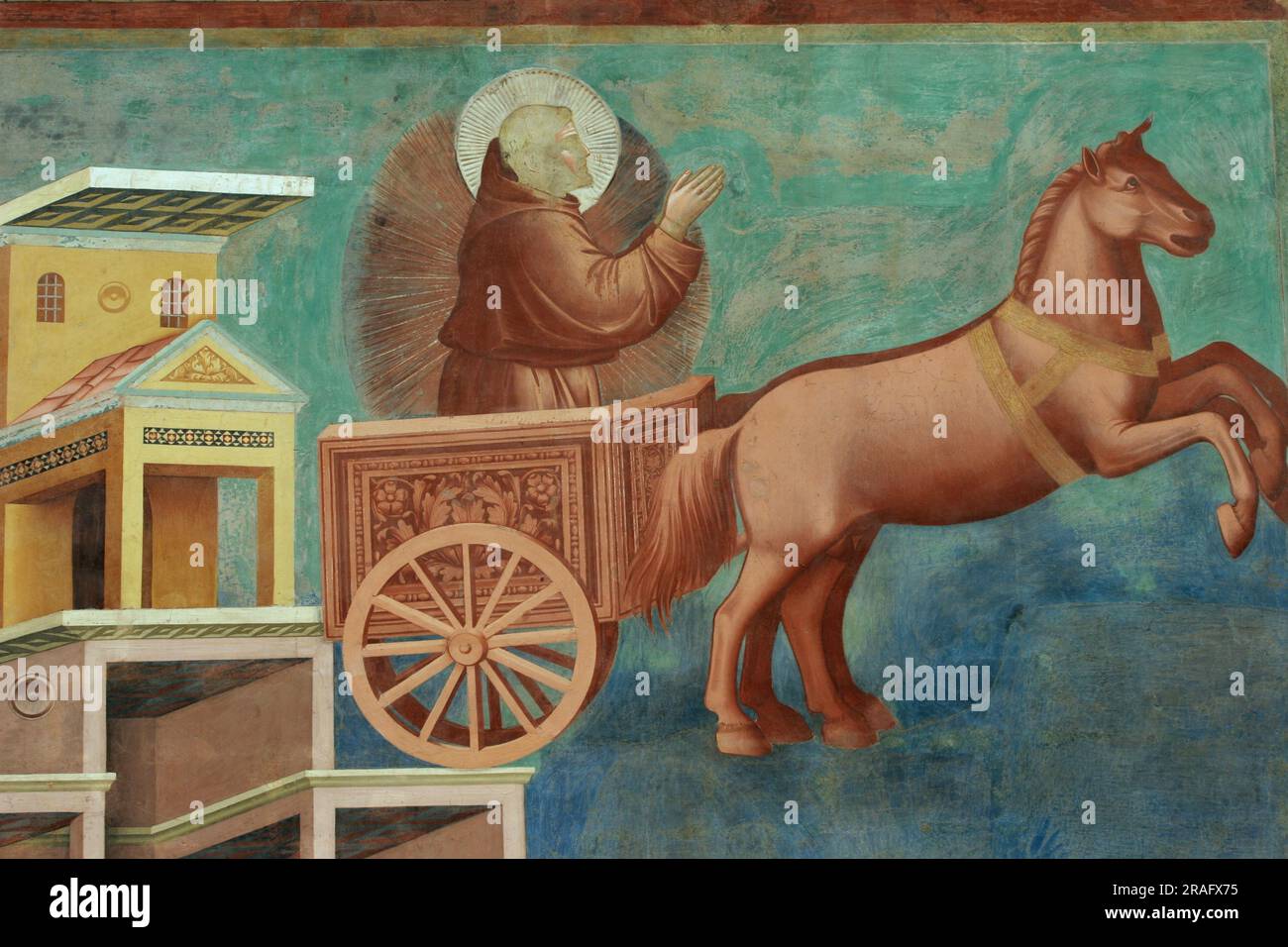 Giotto, fresque, haute basilique, Assise, Ombrie, Italie Banque D'Images