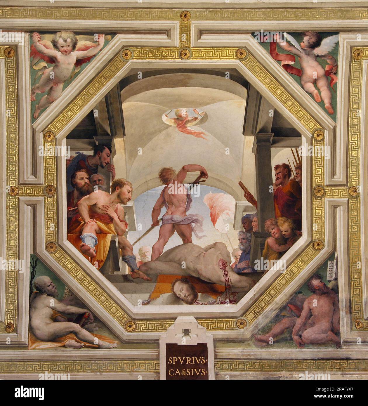 Scène de la justice romaine 1535 par Domenico Beccafumi Banque D'Images
