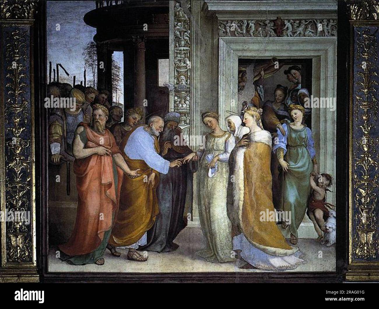 Le betrothal de la Vierge 1518; Italie par Domenico Beccafumi Banque D'Images