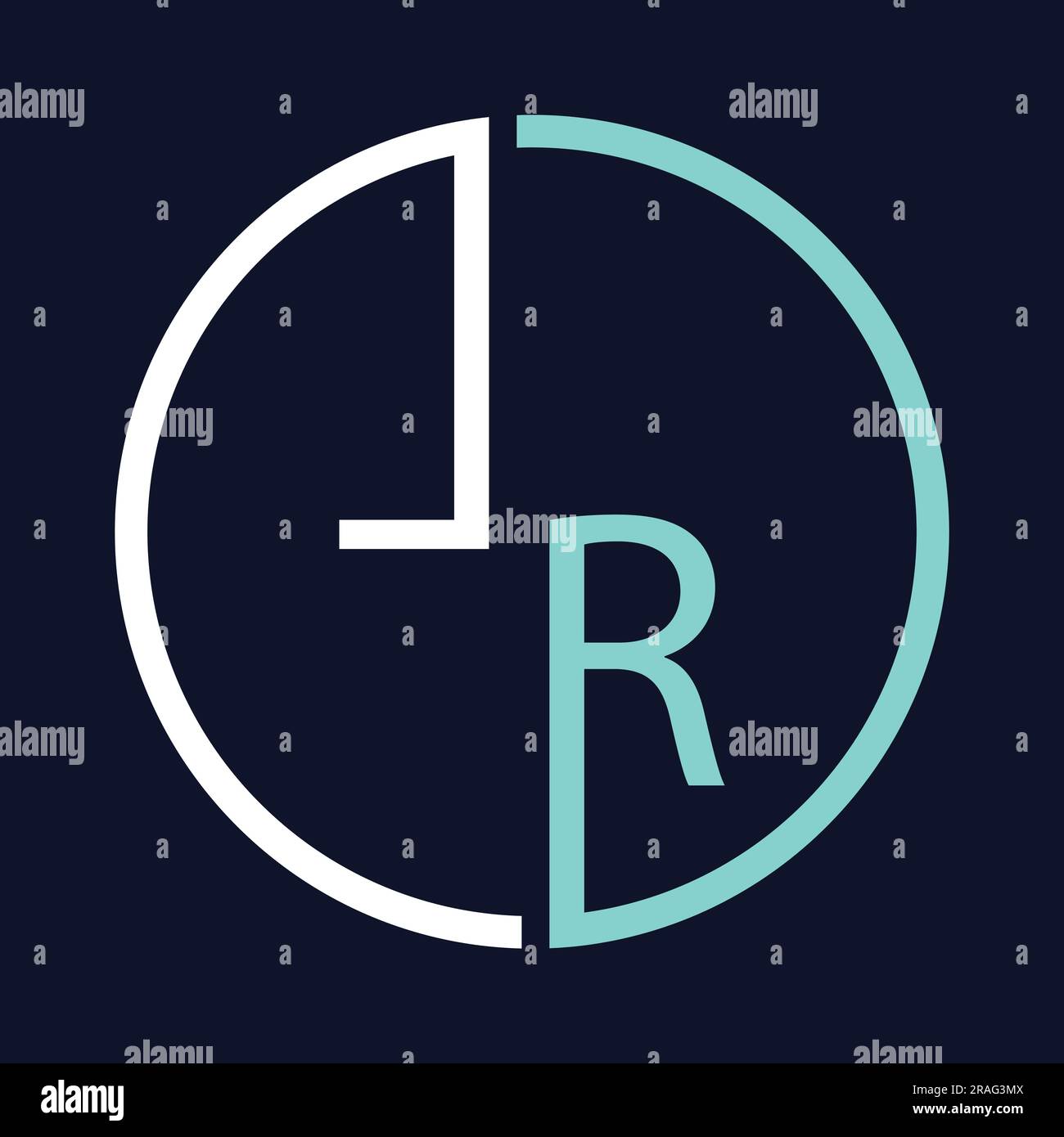 Design de logo de lettre de texte initiale de monogramme de luxe LR ou RL Illustration de Vecteur