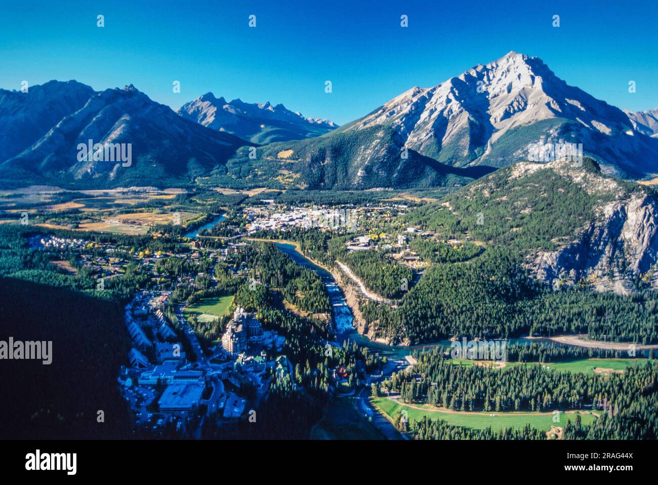 Image aérienne de Banff, Alberta, Canada Banque D'Images