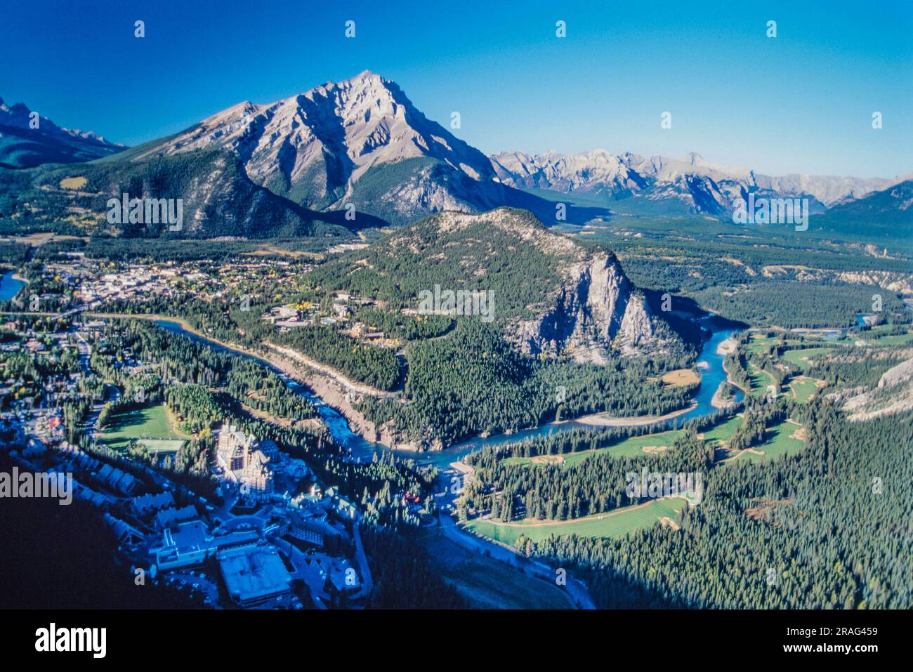 Image aérienne de Banff, Alberta, Canada Banque D'Images