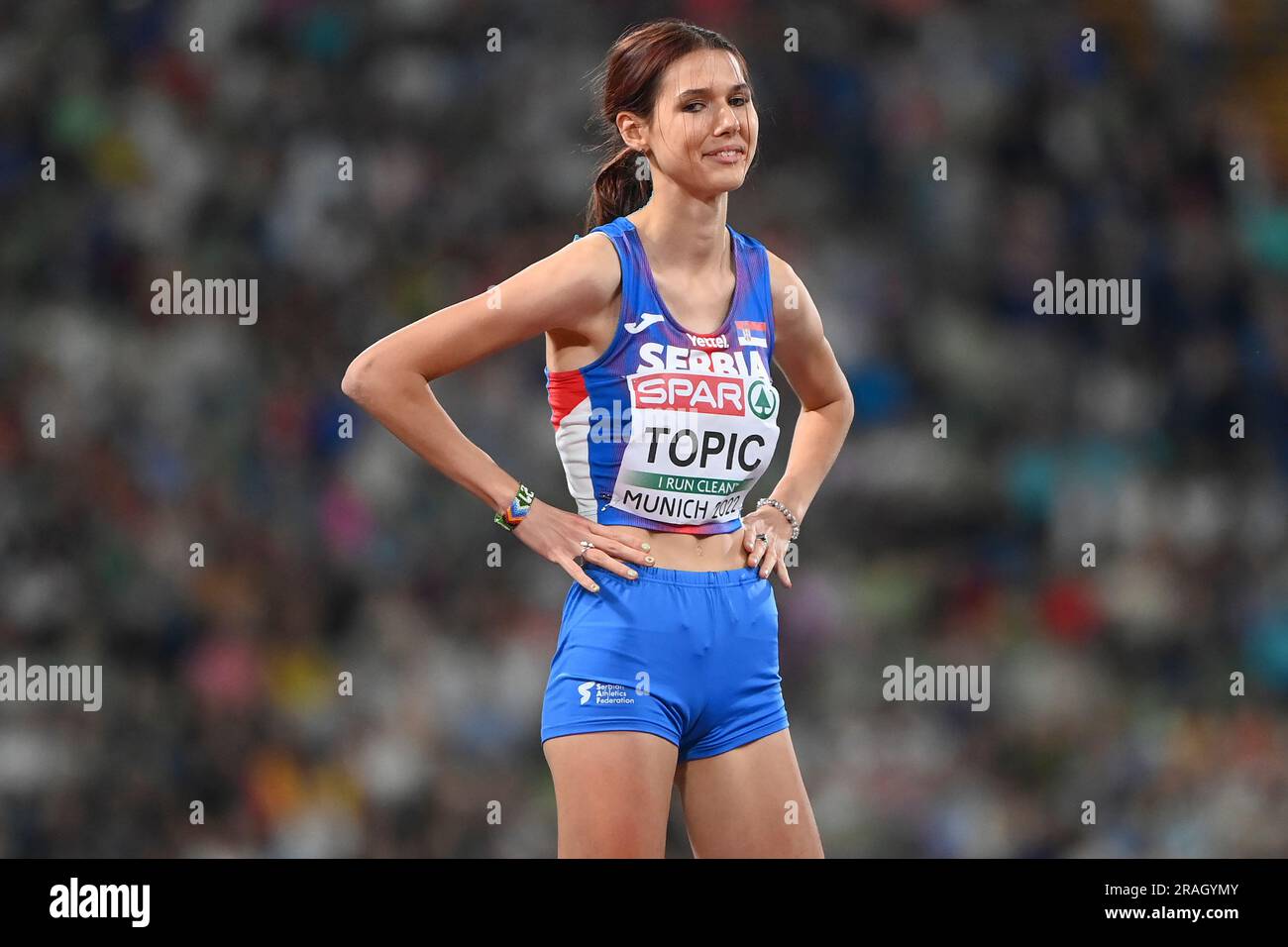 Angelina Topic (Serbie). Médaille de bronze High Jump. Championnats d'Europe Munich 2022 Banque D'Images