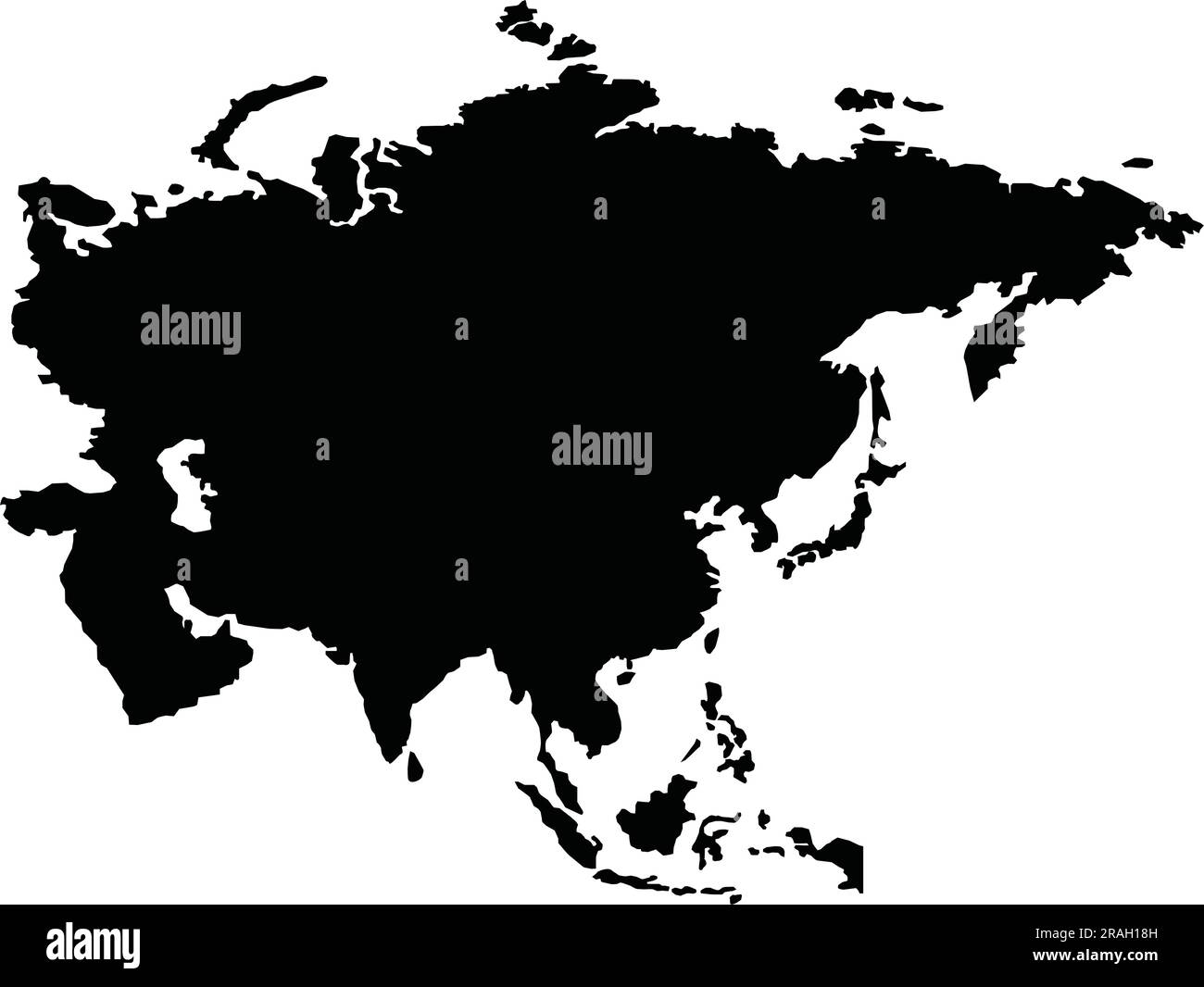 Silhouette de carte d'Asie en couches Illustration de Vecteur