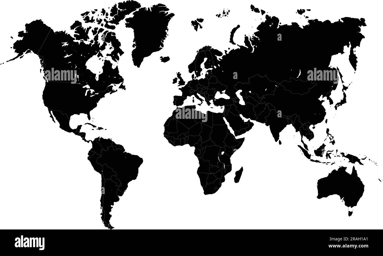 Silhouette de carte du monde Illustration de Vecteur
