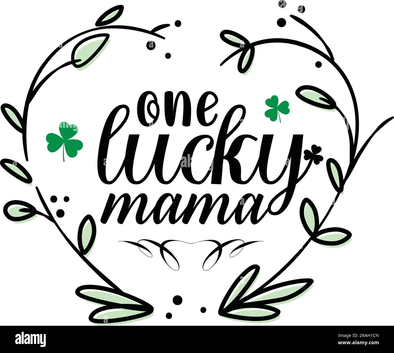 Un motif de T-shirt Lucky Mama Illustration de Vecteur