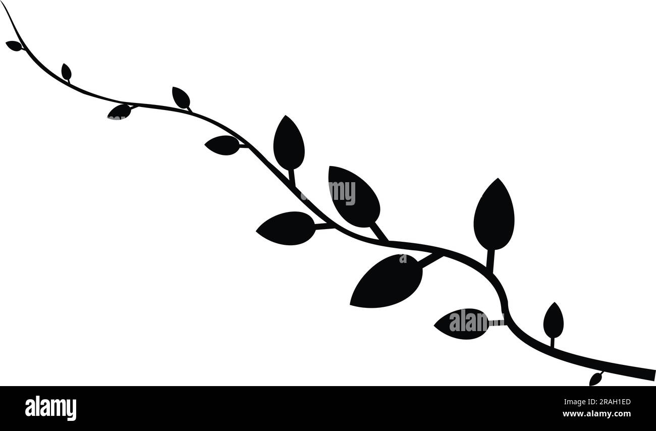 Ensemble de silhouette de branche de vin Illustration de Vecteur