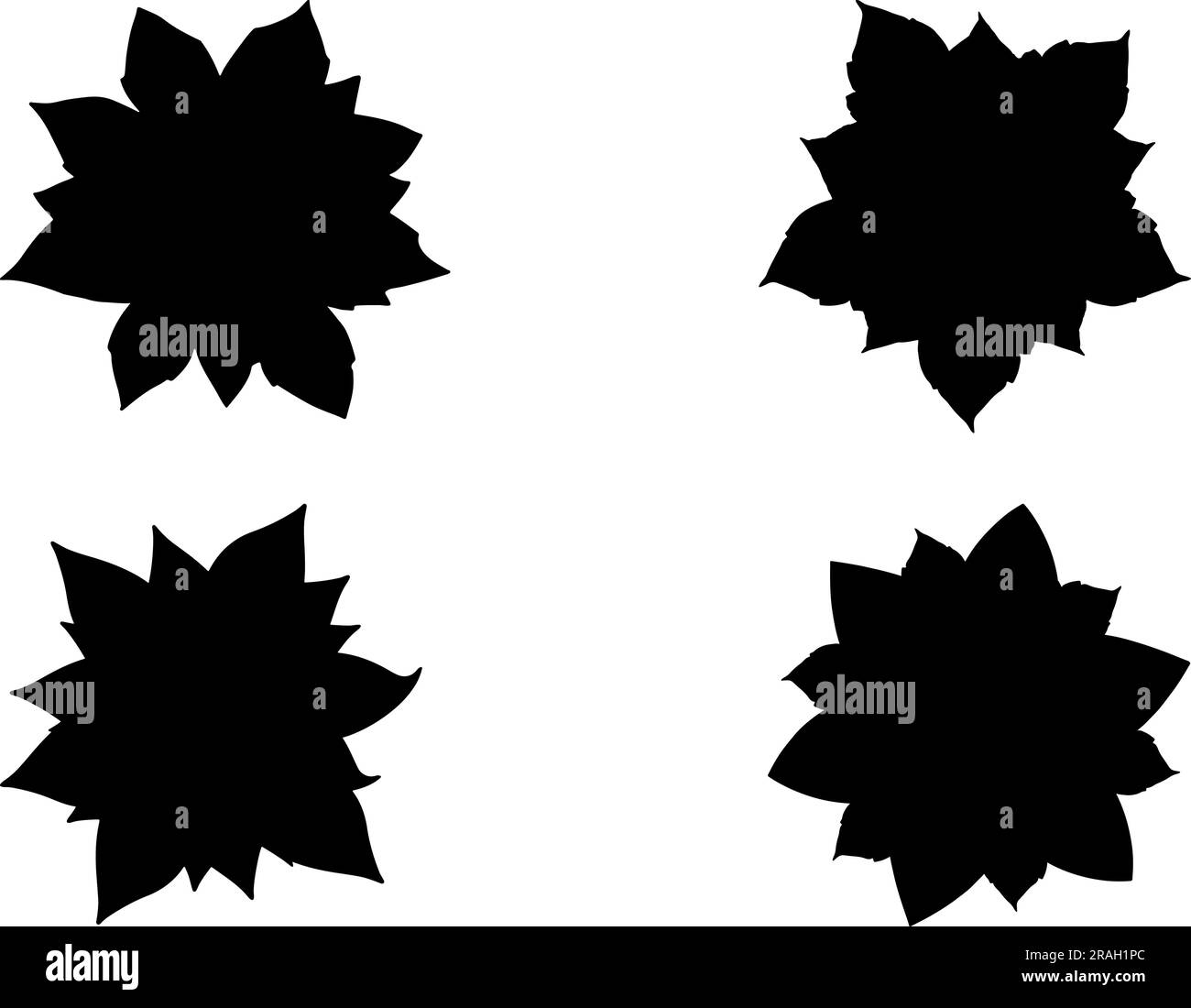 Ensemble de Poinsettia Leaf Silhouette Illustration de Vecteur