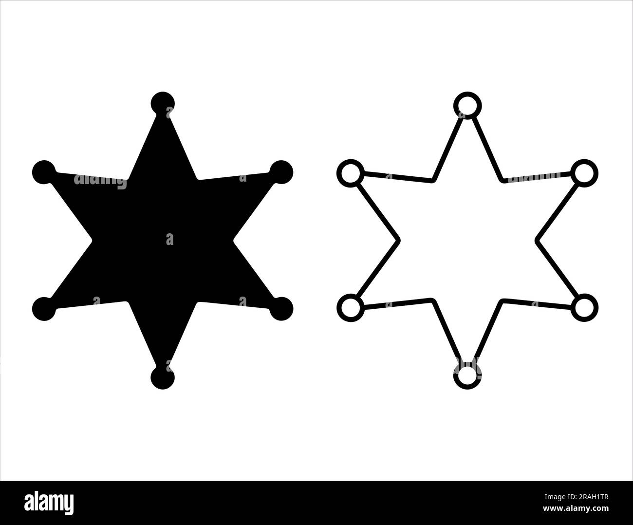 Ensemble de shérif Star Silhouette Illustration de Vecteur