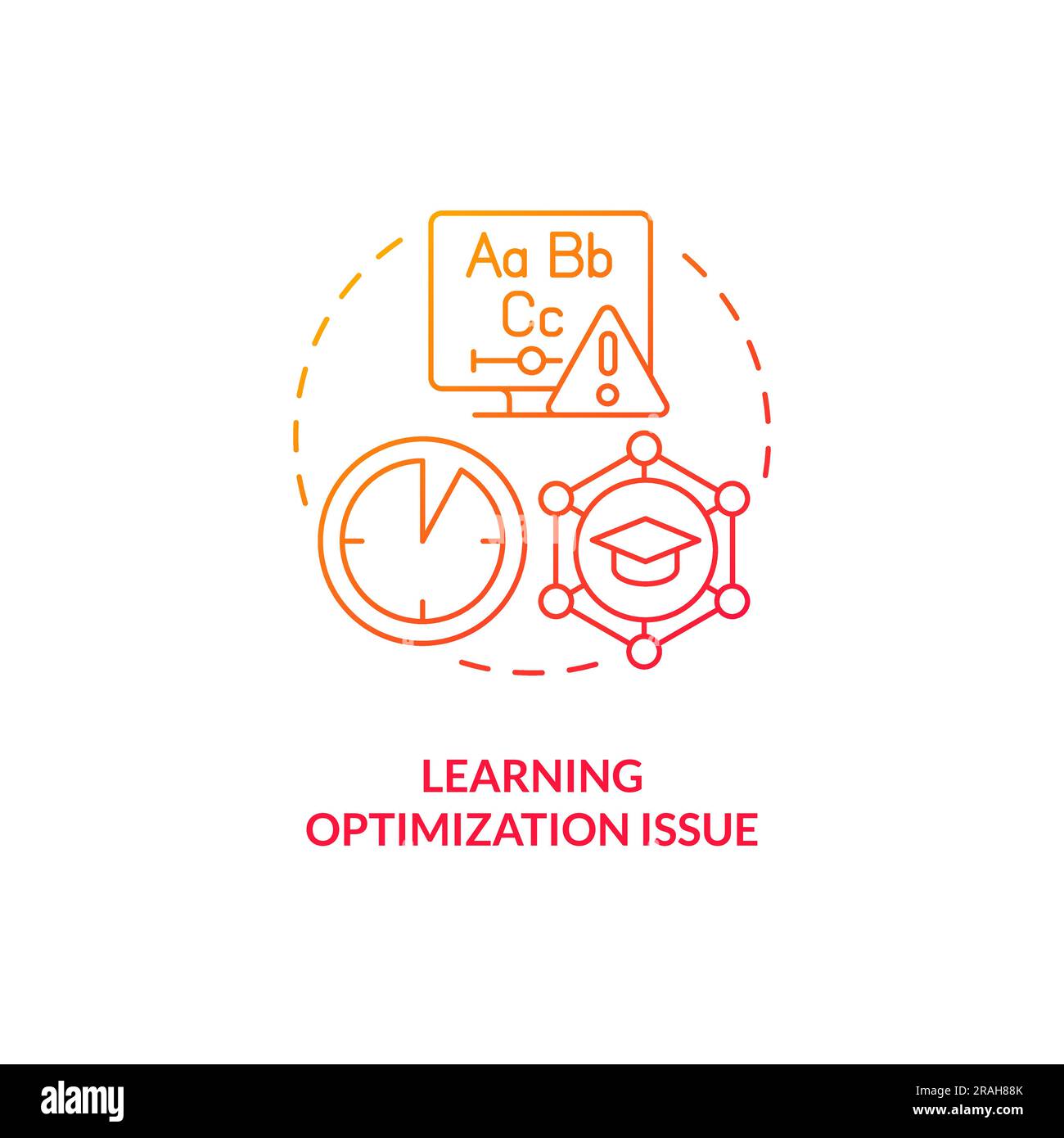 Icône de concept de gradient de problème d'optimisation d'apprentissage Illustration de Vecteur