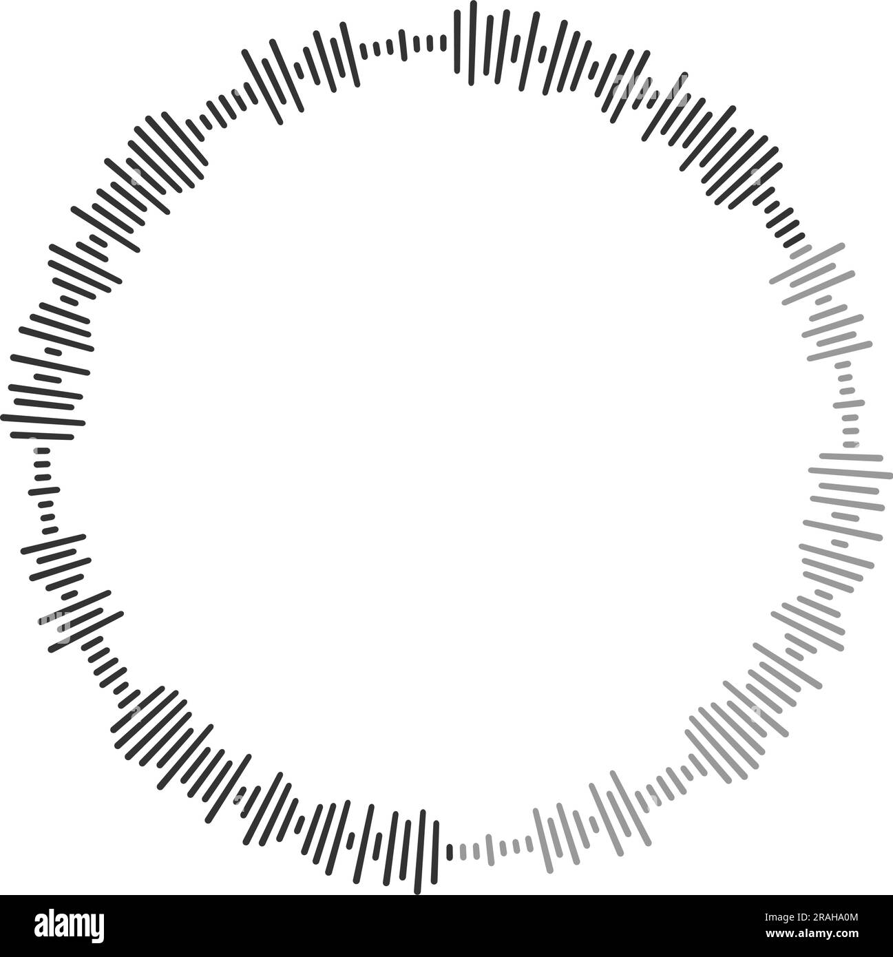 Message vocal, fichier audio, rythme d'égaliseur en forme de sonnerie. Icône de la barre de progression du chargement audio circulaire. Application mobile de messagerie en ligne, de podcast ou de radio, élément de lecteur multimédia. Illustration graphique vectorielle Illustration de Vecteur