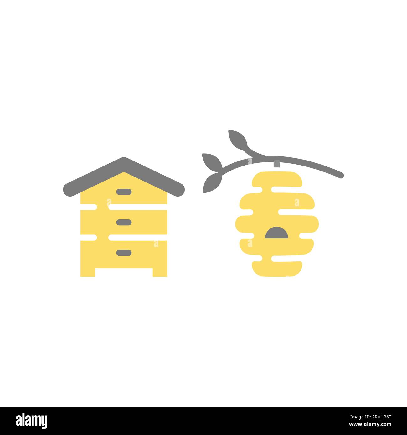 Ensemble d'icônes vectorielles colorées, sauvages et faites de la ruche. Ruche d'abeille, icônes remplies d'urticaire. Illustration de Vecteur