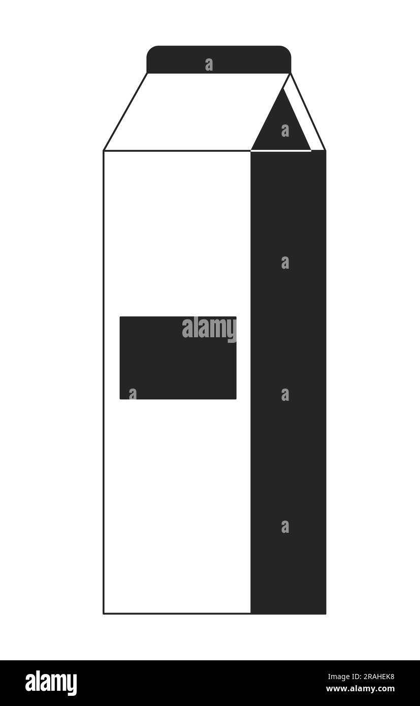 Boisson dans un emballage en boîte objet vectoriel isolé monochrome plat Illustration de Vecteur