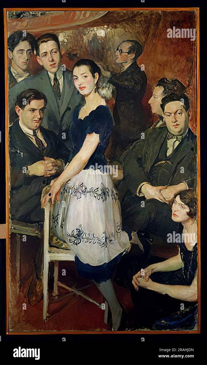 Les six', portrait de groupe du groupe musical d'avant-garde parrainé par  Jean Cocteau 1921 par Jacques-Émile Blanche Photo Stock - Alamy