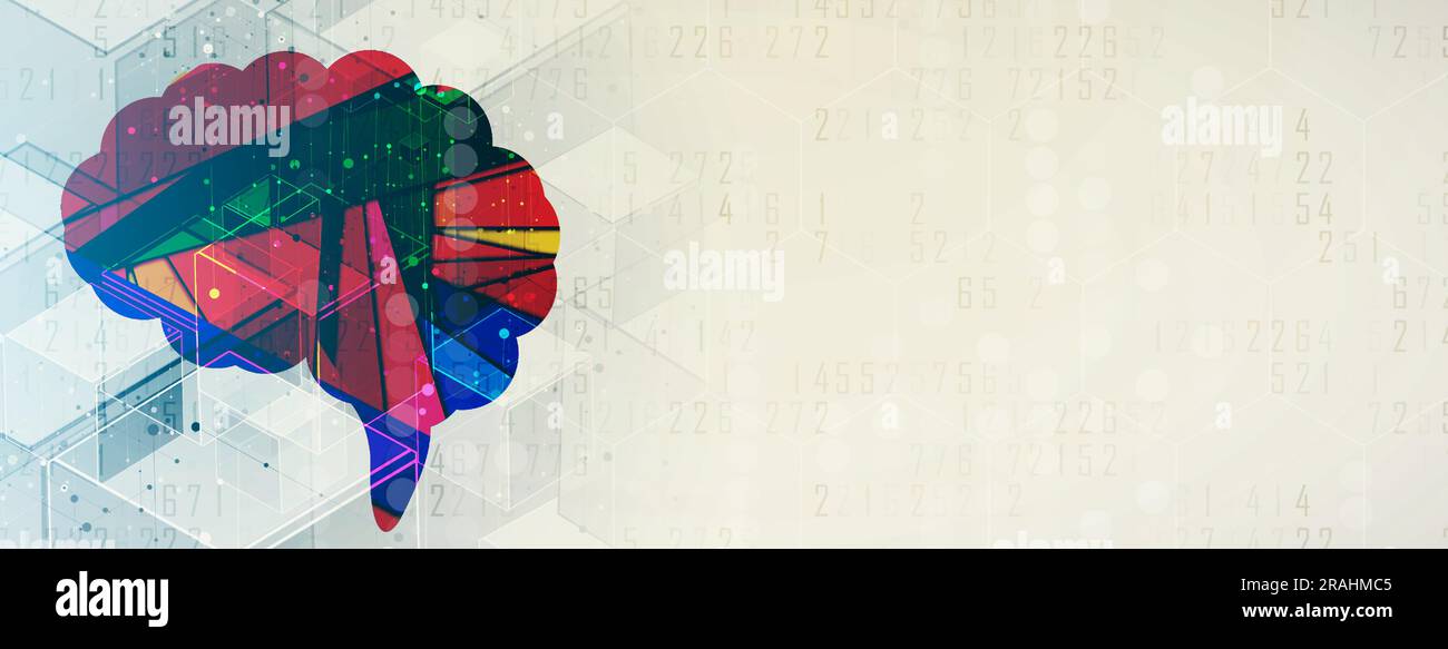 Cerveau humain abstrait. Intelligence artificielle nouvelle technologie. Science contexte futuriste Illustration de Vecteur