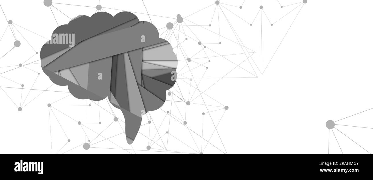 Cerveau humain abstrait. Intelligence artificielle nouvelle technologie. Science contexte futuriste Illustration de Vecteur