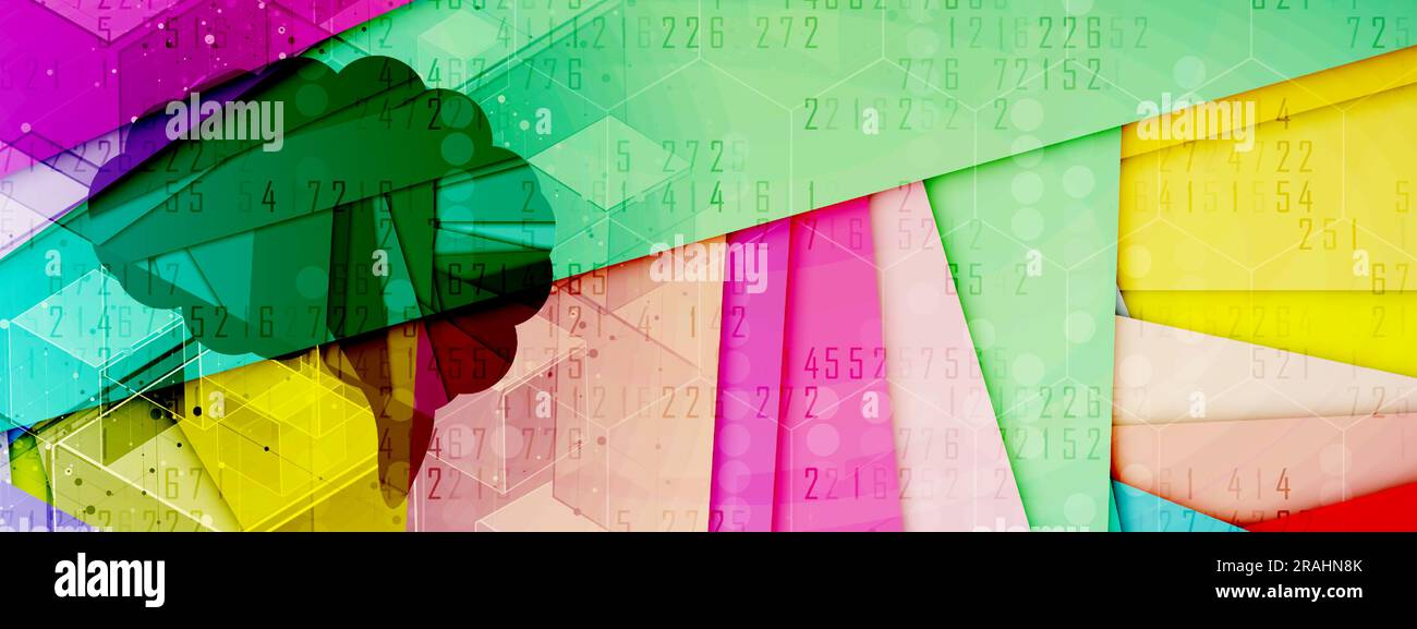 Cerveau humain abstrait. Intelligence artificielle nouvelle technologie. Science contexte futuriste Illustration de Vecteur